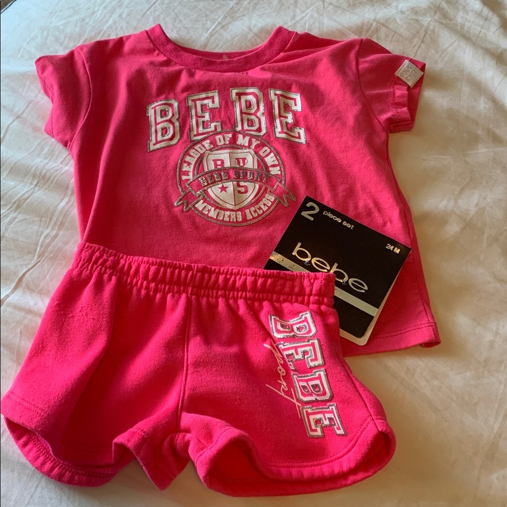 Bebe Bright Pink Baby Set worn once